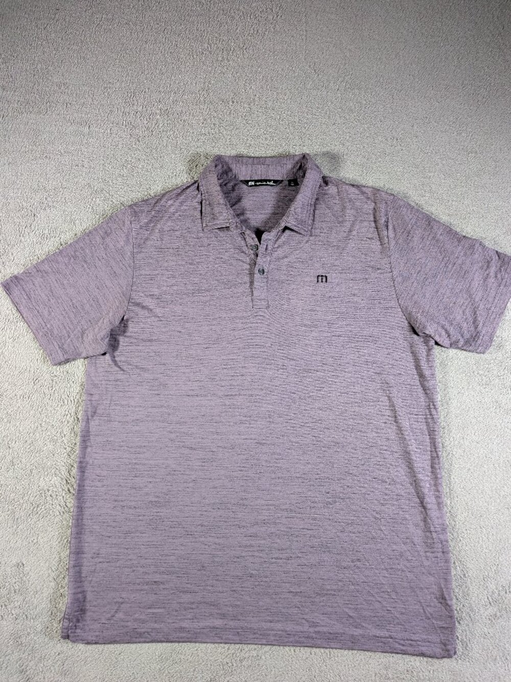 TravisMathew XL Purple Heather Performance Polo Golf Athleisure Top